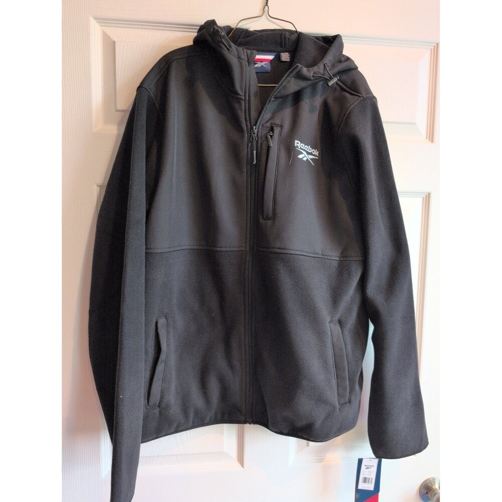 Reebok Men's Size XL Softshell Jacket Black Full Zip OMRB1293